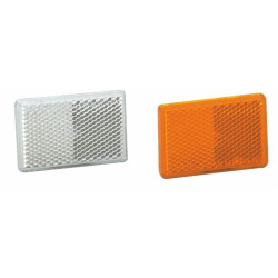 Reflector autoadhesivo rectangular de 57x39 mm naranja (Juego de 4 )