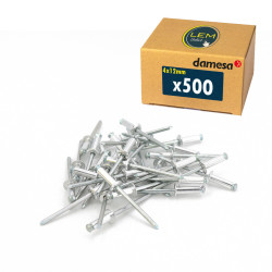 Lot de 500 - Rivet pop épanoui fleur tête plate aluminium/acier 4x12 mm