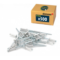 Lot de 500 - Rivet pop aveugle épanoui fleur éclaté tête plate aluminium/acier 4x16 mm