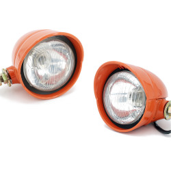 Lot Phares Avant Gauche et droit Orange pour Tracteur CNH 5118925 compatible Fiat / Someca