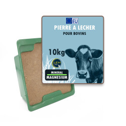 Bloc à lécher minéral 10kg Magnésium pour bovins